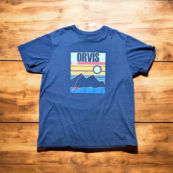 Orvis Navy T-Shirt with Vibrant Graphic - Picture 3 of 9